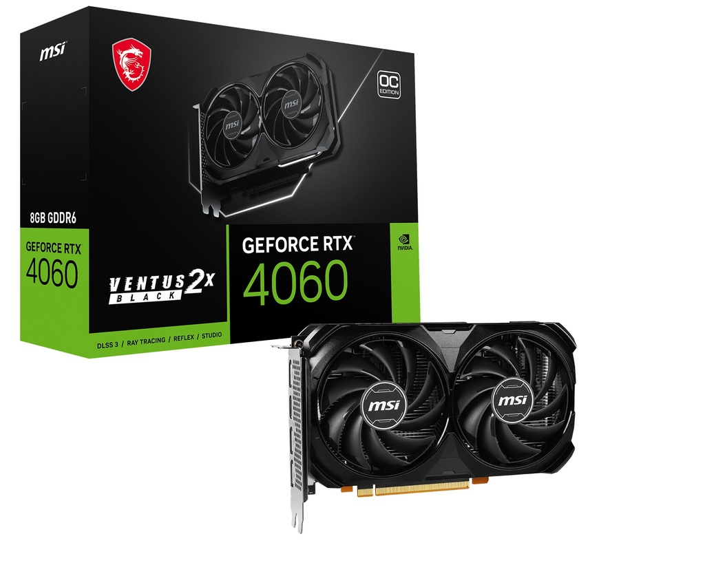 VGA MSI  NVIDIA RTX 4060 VENTUS 2X BLACK 8G OC