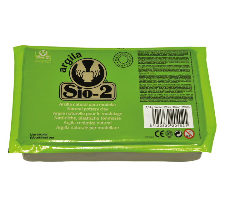 PACK 8U. ARCILLA BLANCA SIO-2 1.5KG 2044000110