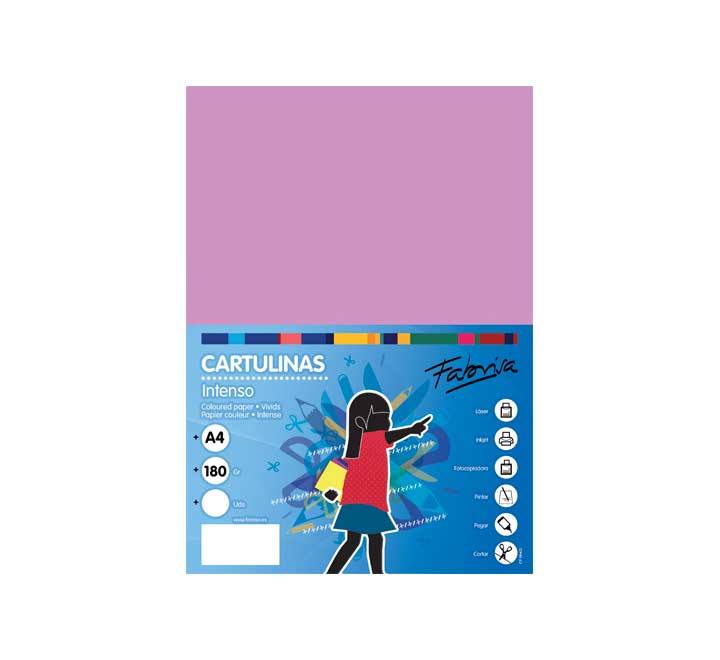 [15467] PAQ. 50H CARTULINA FABRISA 180GR A4 LILA