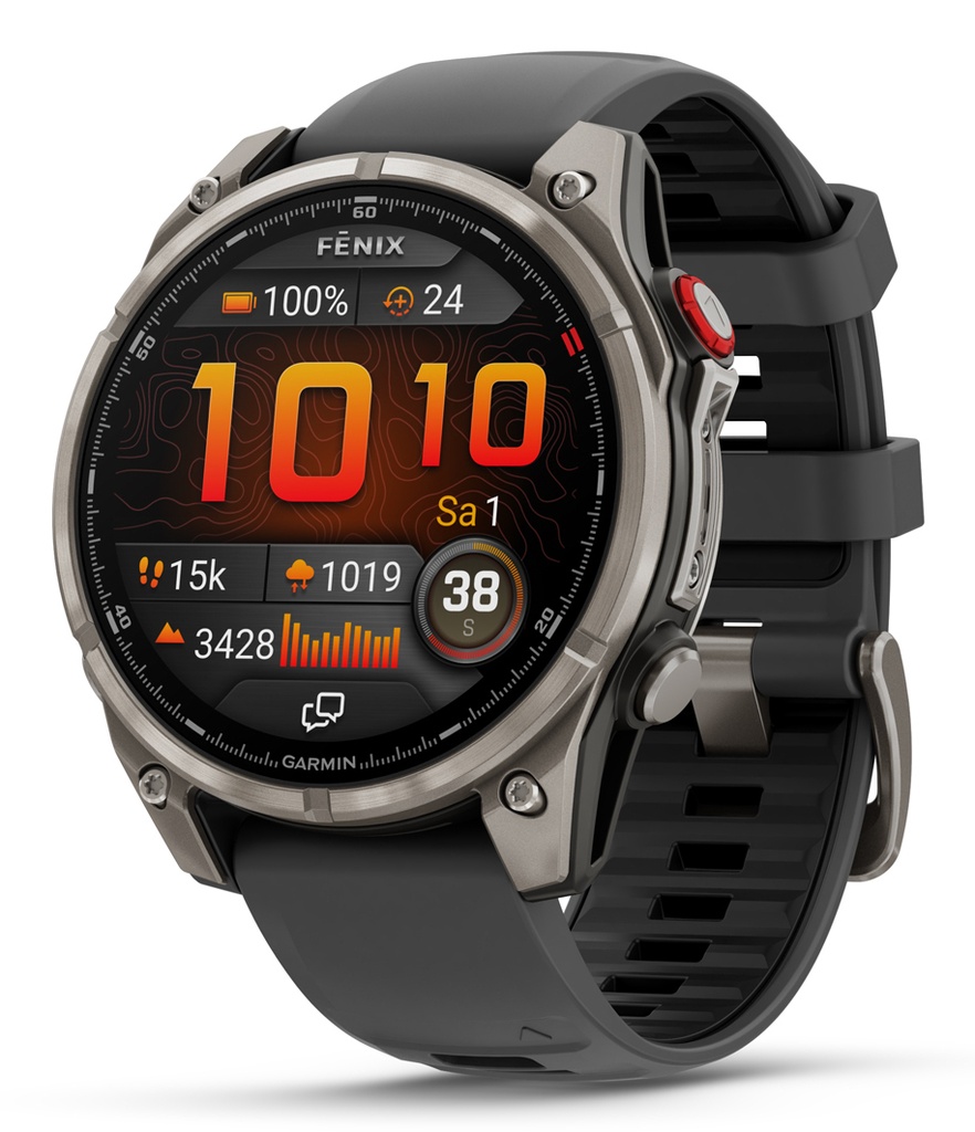 [010-03198-11] fenix 8 Pro 3,56 cm (1.4") AMOLED 47 mm Digital 454 x 454 Pixeles Pantalla táctil Grafito, Titanio Wifi GPS (satélite)