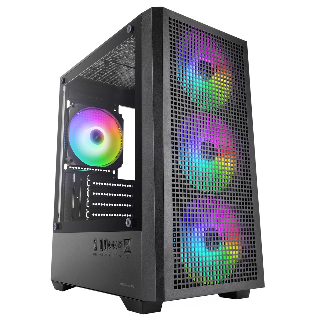MCQUANTUM carcasa de ordenador Midi Tower Negro