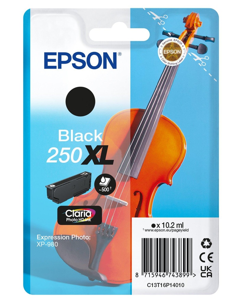250XLViolin Claria Photo HD cartucho de tinta 1 pieza(s) Original Alto rendimiento (XL) Negro