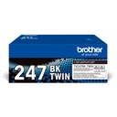 TN-247BKTWIN cartucho de tóner 2 pieza(s) Original Negro