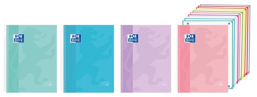 Paq/5 cuaderno espiral a4+ 200h 90g. cuadrícula 5x5 ebook10 xl touch colores pastel