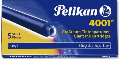 [310748] C/5 CARTUCHO TINTA PELIKAN LARGO AZUL 4001