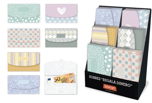 EXPOSITOR 36 SOBRES REGALA DINERO DECORADOS