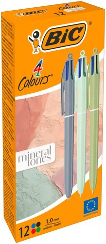 [303301] C/12 bolígrafo 4 colores mineral tones punta 1mm