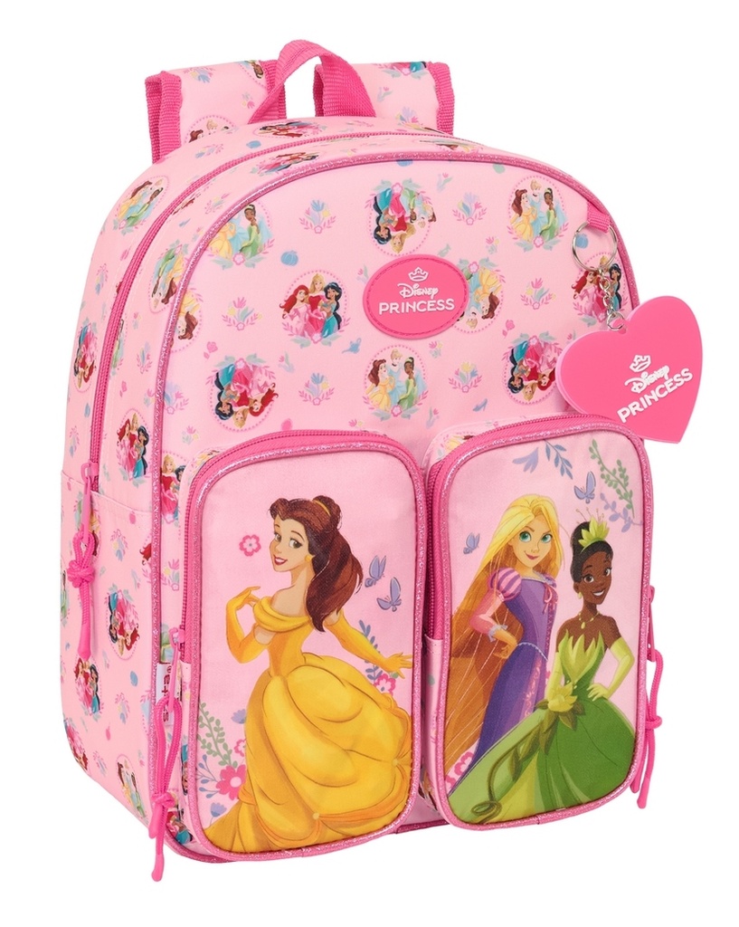 MOCHILA INFANTIL BOLSILLOS ADAPTABLE CARRO PRINCESAS DISNEY 26x34x11cm