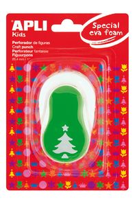 Perforadora papel y goma eva arbol verde 25,4mm