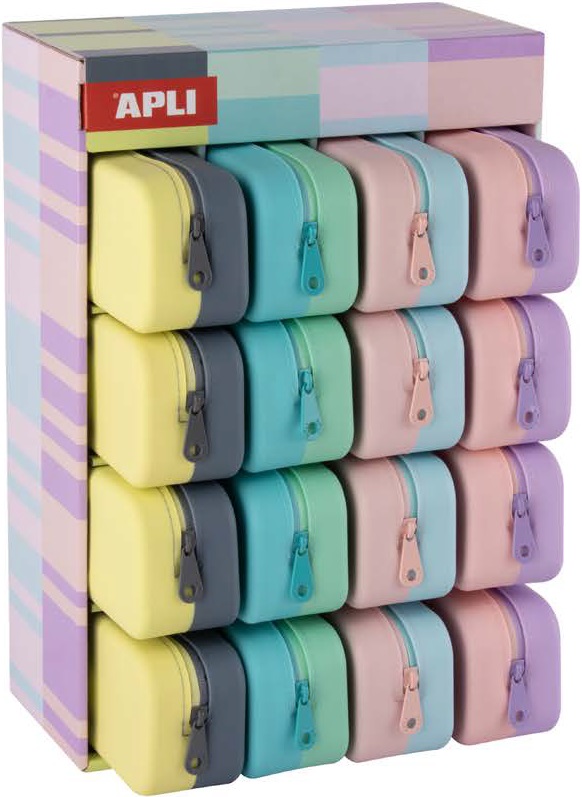 [20647] Exp 16 portatodos silicona bicolor colores pastel