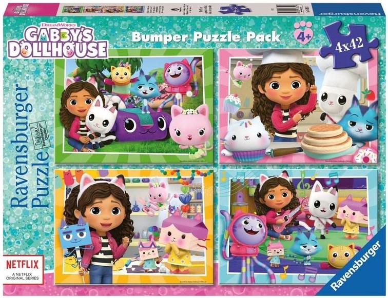 PUZZLE 2D GABBYS DOLLHOUSE 4X42 PIEZAS
