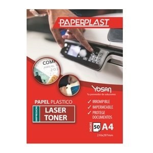 [0558UPPB250A4/50] YOSAN PAPEL PLÁSTICO PAPERPLAST PELÍCULA DE POLIESTER 250 MICRAS IMPRIMIBLE A4 -PAQUETE 50H-