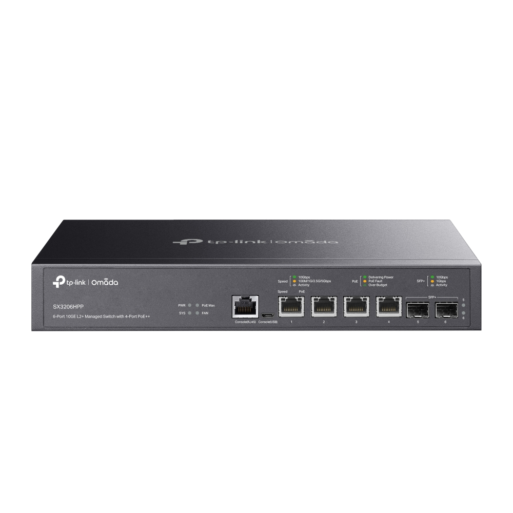 [SX3206HPP] Omada SX3206HPP switch Gestionado L2+ 10G Ethernet (100/1000/10000) Energía sobre Ethernet (PoE) Negro