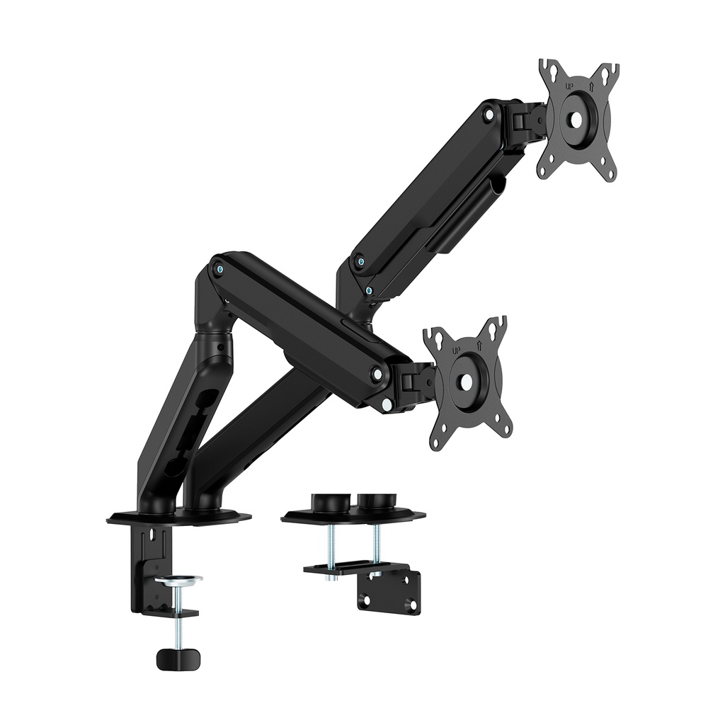 Soporte de Mesa Eco Contrapeso Giratorio e Inclinable para Monitor/TV 9kg (3 Pivotes, 2 Brazos) de 17-32, Negro