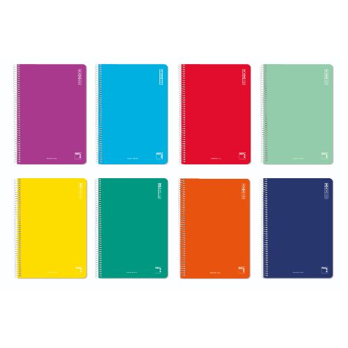 CUADERNO ESPIRAL SERIE BASIC TAPA BLANDA 60 GRS. FOLIO (215X310MM.) 80 HOJAS MILIMETRADO CON MARGEN PACSA 16421
