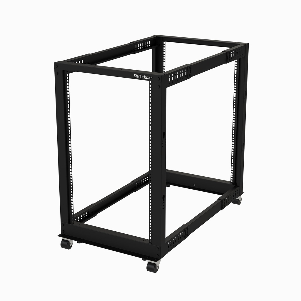 Rack 18U Móvil de Marco Abierto de 4 Columnas para Servidores - Rack de Cuatro Columnas de 19 Pulgadas para Equipo de Red e Informático - Ruedas o Patas Niveladoras