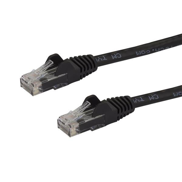 Cable de 1,5m Cat6 Ethernet de Red Negro - RJ45 sin Enganches - 24AWG