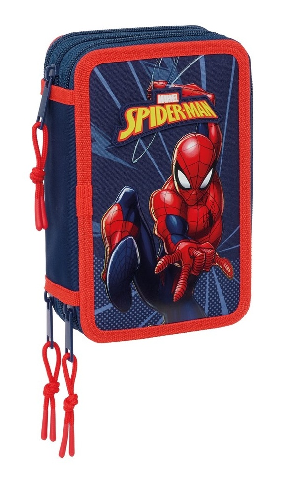 PLUMIER TRIPLE 37 PIEZAS SPIDER-MAN 12,5x19,5x5,5cm