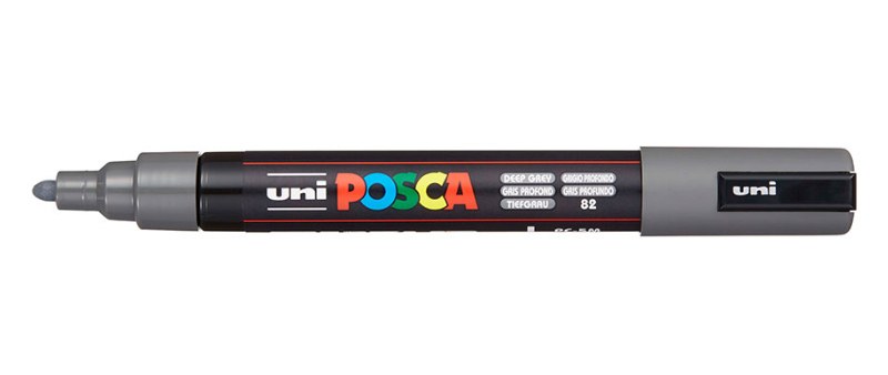 [182532] MARCADOR UNI-POSCA PC5M COLOR GRIS PROFUNDO PUNTA 1.8-2.5MM