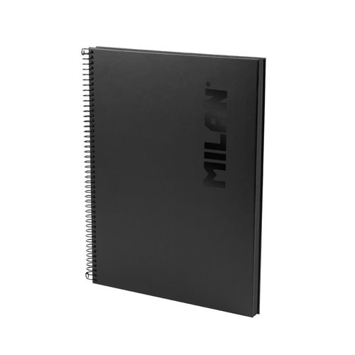 [57142E80DWK] CUADERNO A4 ESPIRAL T.DURA LINEA 80H 95G SHADOW NEGRO