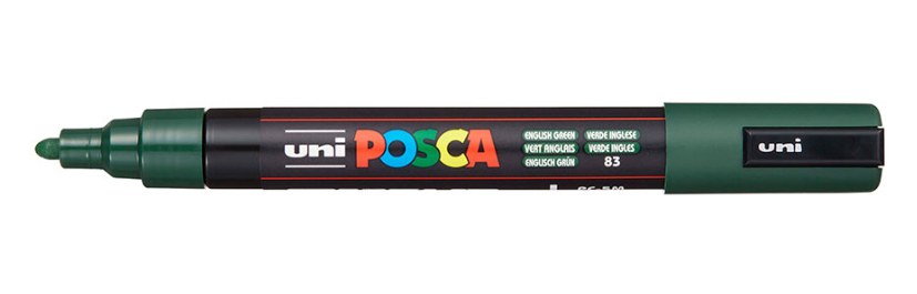 [182565] MARCADOR UNI-POSCA PC5M COLOR VERDE INGLES 1.8-2.5MM