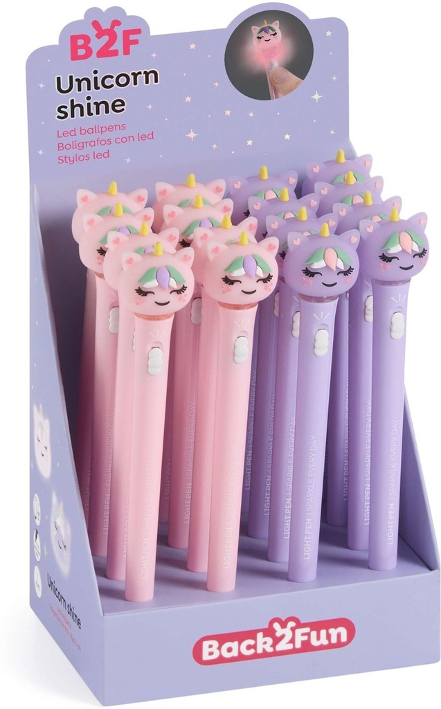 EXP 16 BOLIGRAFOS LUZ UNICORNIO B2F