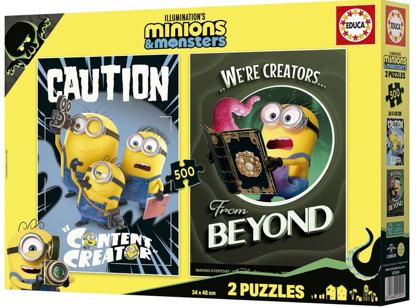 PUZZLE 2X500 PIEZAS MINIONS &amp;MONSTERS