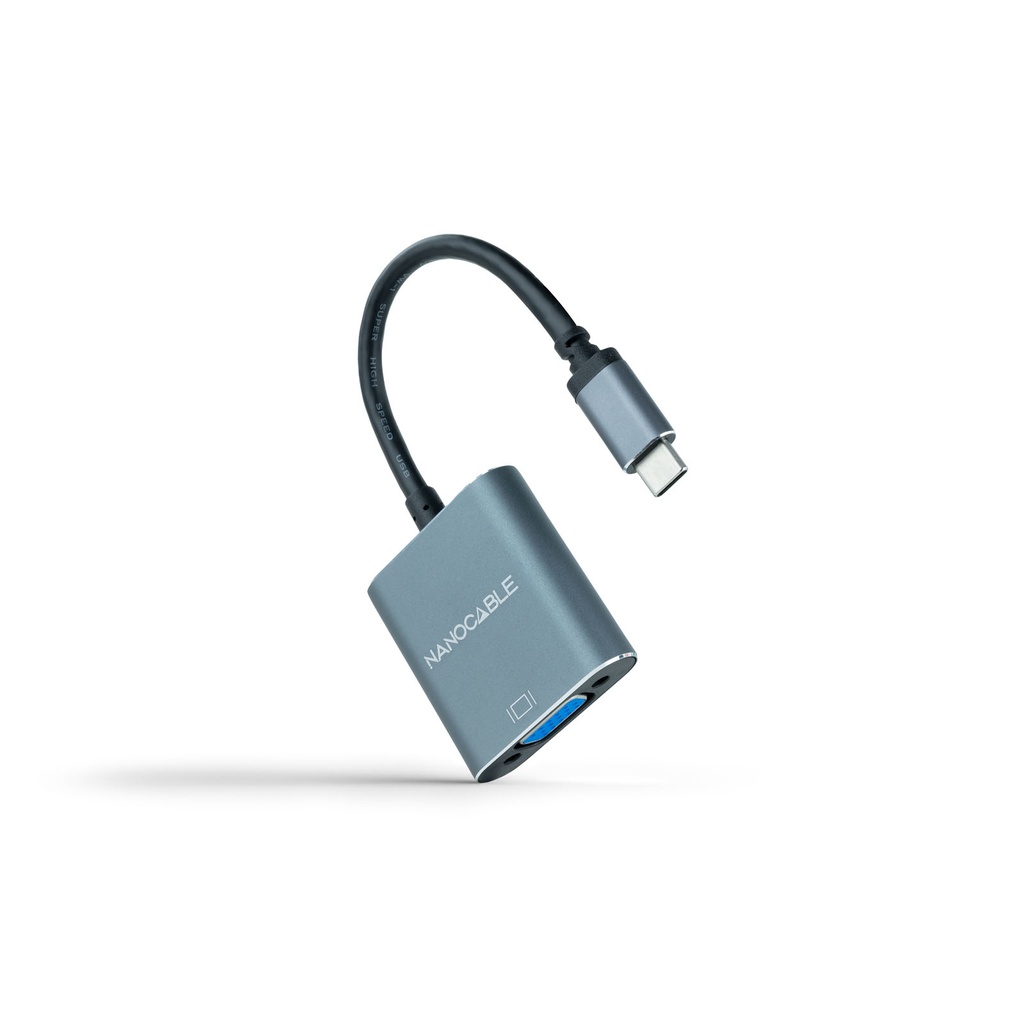 [10.16.4101-G] Conversor USB-C a VGA, USB-C/M-VGA/H, Aluminio, Gris, 10 cm