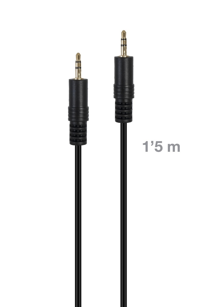 [JACK-MM-1-5] JACK-MM-1-5 cable de audio 1,5 m 3,5mm Negro