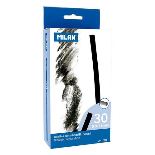 [7805] CAJA 30 CARBONCILLOS NATURAL MILAN 9-11MM