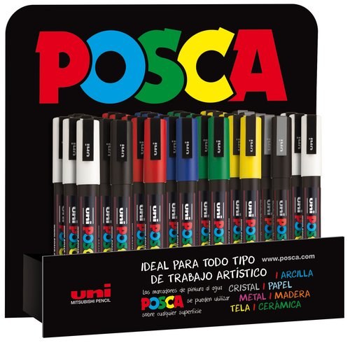 [182634578] Posca PC-3M Expositor de 36 rotuladores