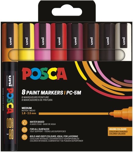 [302422331] ROTUL.UNI-POSCA PC-5M COL. CALIDOS E/8