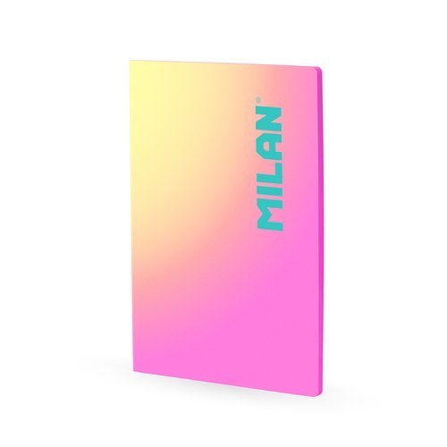 [57243L48SNP] MILAN LIBRETA ENCOLADA A4 48H PAPEL 95GR CUADRICULA 5X5 COLECCIÓN SUNSET ROSA