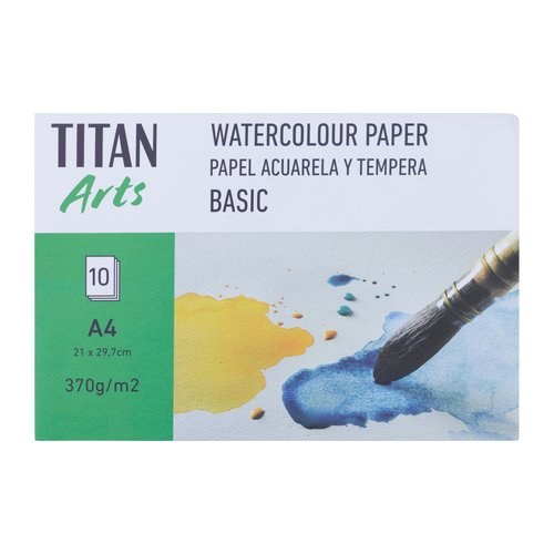 [122012129] LAMINA TITAN AC ACUARELA A4 LISO 370g 10 - Pack de 3 unidades