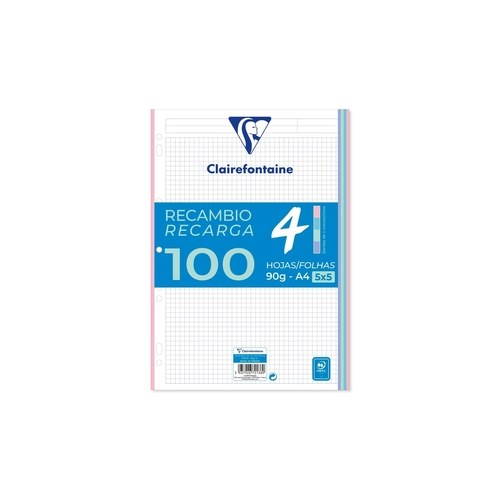 [672138C] RECAMBIO CLAIREF.A4 100h CD.5 COL.P - Pack de 20 unidades