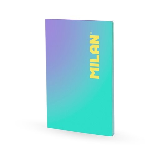 [57243L48SNGR] MILAN LIBRETA ENCOLADA A4 48H PAPEL 95GR CUADRICULA 5X5 COLECCIÓN SUNSET TURQUESA