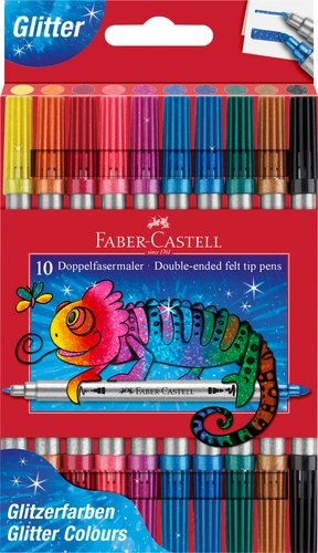 [151107] ROTUL.FABER C.DOBLE PUNTA GLITTER CAJA 1 - Pack de 10 unidades