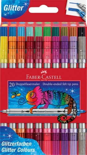 [151108] ROTUL.FABER C.DOBLE PUNTA GLITTER CAJA 2 - Pack de 5 unidades