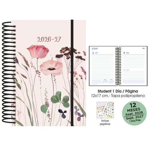 [21871263] AGENDA ESCOLAR 26-27 STUDENT 12X17 DP AMAPOLAS