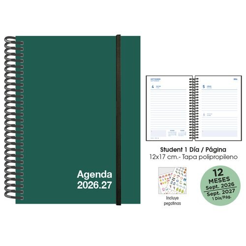[18071263] AGENDA ESCOLAR 26-27 STUDENT 12X17 DP VERDE