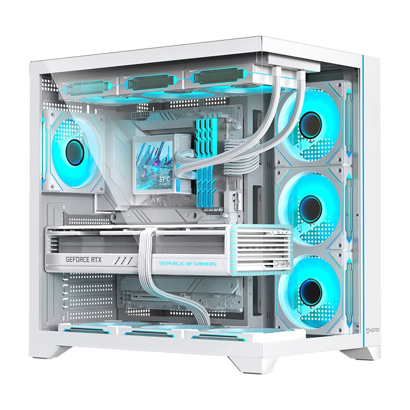[CHA010060] H3 PRO Midi Tower Transparente, Blanco