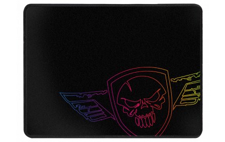 [SOG-PAD02M] Darkskull - XL Alfombrilla de ratón para juegos Negro, Azul, Rojo, Amarillo