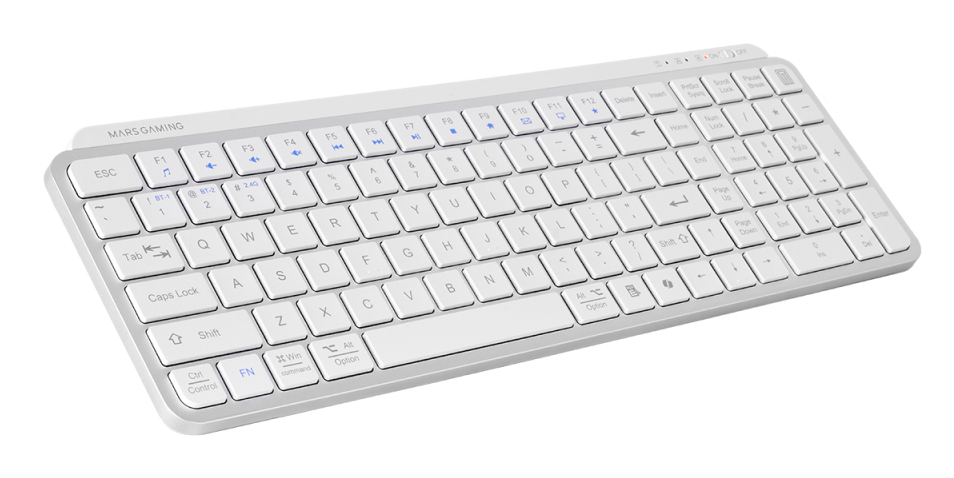 [MKSILENKEYSWES] MK-SILENKEYS teclado Universal RF Wireless + Bluetooth QWERTY Español Blanco