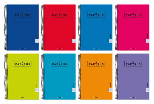 [88442099] CUADERNO TAPA POLIPROPILENO EXTRADURA UNICLASIC FOLIO 80 HOJAS 90GR. 4X4 COLORES SURTIDOS PAPYRUS 88442099 - Color no elegible