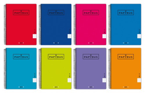 [88462193] CUADERNO TAPA POLIPROPILENO EXTRADURA UNICOLOR5 A4+ 120 HOJAS 90GR. 5X5 COLORES SURTIDOS PAPYRUS 88462193 - Color no elegible