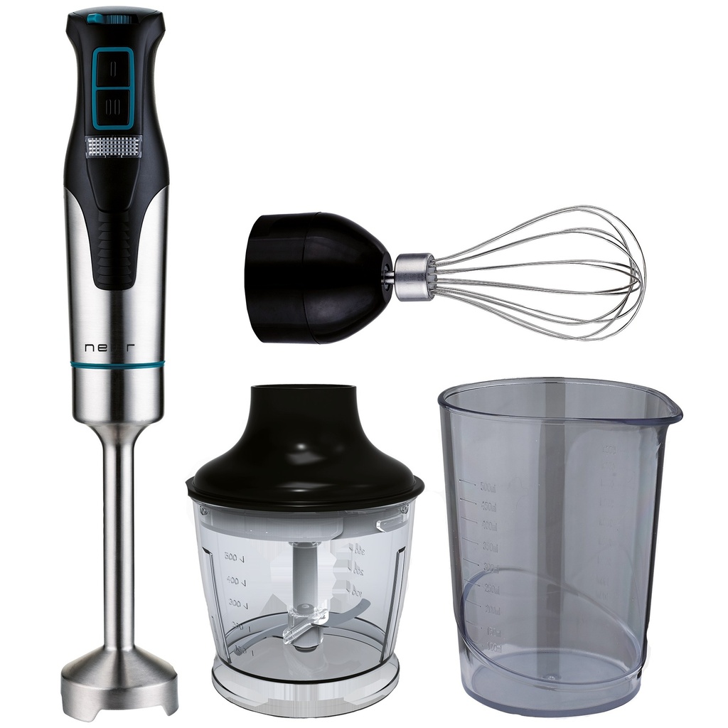 [NVR-8360BA SET] NVR-8360BA SET licuadora 0,5 L Batidora de inmersión 1200 W Negro, Acero inoxidable