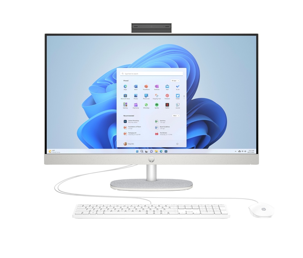 [D9MA5EA] 27 inch All-in-One 27-cr0129ns PC Intel® Core i5 i5-1335U 68,6 cm (27") 1920 x 1080 Pixeles 16 GB DDR4-SDRAM 512 GB SSD FreeDOS Wi-Fi 6 (802.11ax) Blanco