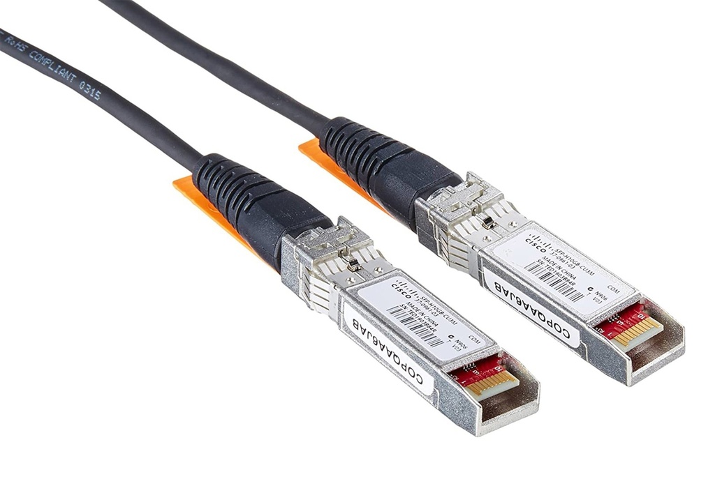 [SFP-H10GB-CU3M=] 10GBASE-CU SFP+ Cable 3 Meter Cable de fibra óptica e InfiniBand 3 m SFP+ Negro