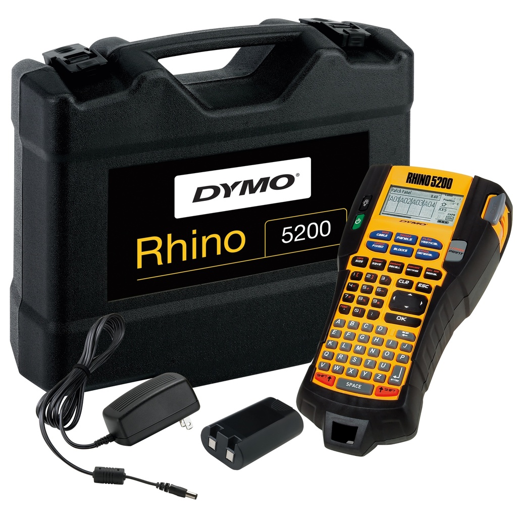 [S0841400] RHINO Etiquetadora industrial | Estuche con kit de etiquetadora | Teclas de acceso rápido que ahorran tiempo Imprime rápidamente Etiquetadora duradera para lugares de trabajo