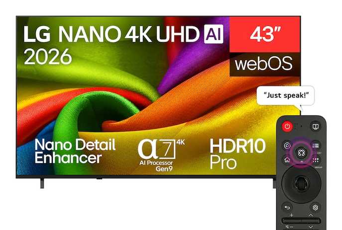 [43NU850B6LA.AEU] NANO 4K UHD AI 43NU850B6LA 109,2 cm (43") 4K Ultra HD Smart TV Wifi Negro